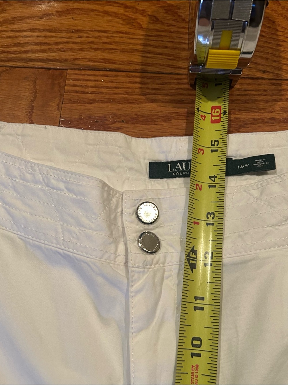 Lauren Ralph Lauren Cotton White Pants Size 18W Classic Plus Size Trouser EUC - Picture 13 of 13